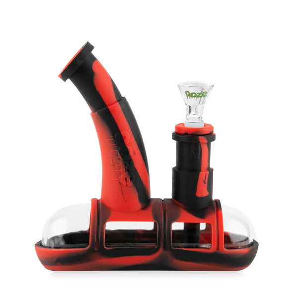Ooze Steamboat Silicone Waterpipe Red Black