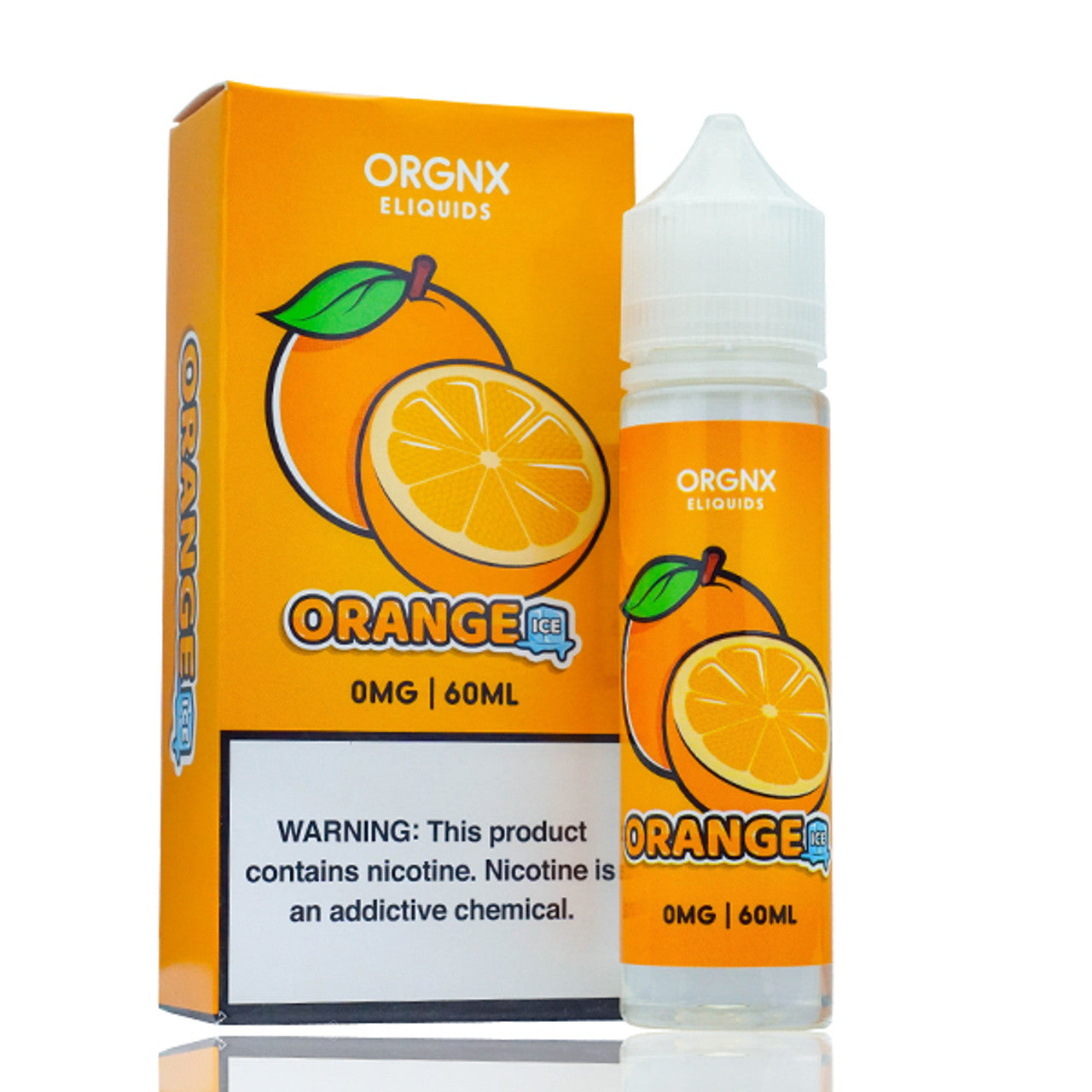 ORGNX Series E-Liquid | 60mL (Freebase) Orange Ice With Packaging