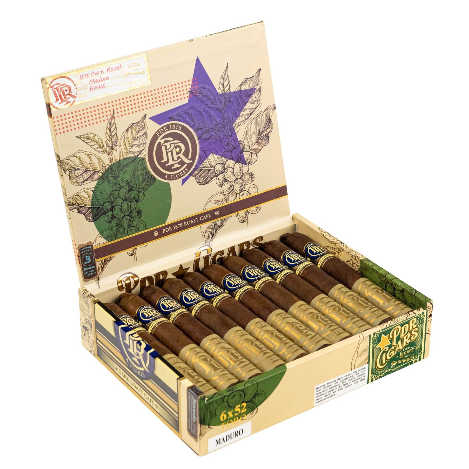 Pdr Cafe Cigar 6X52 20Ct Maduro| Box