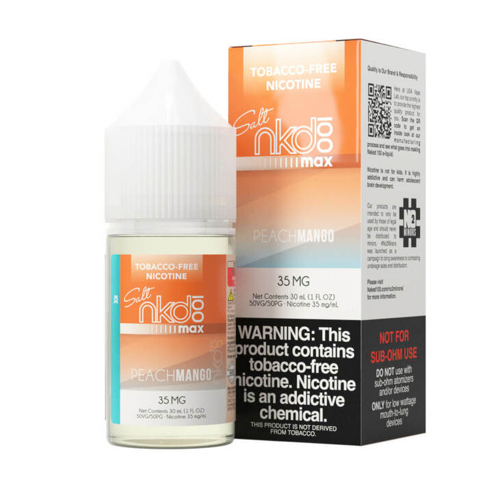Naked MAX TFN Salt Series E-Liquid 30mL (Salt Nic) | Peach Mango with Packaging