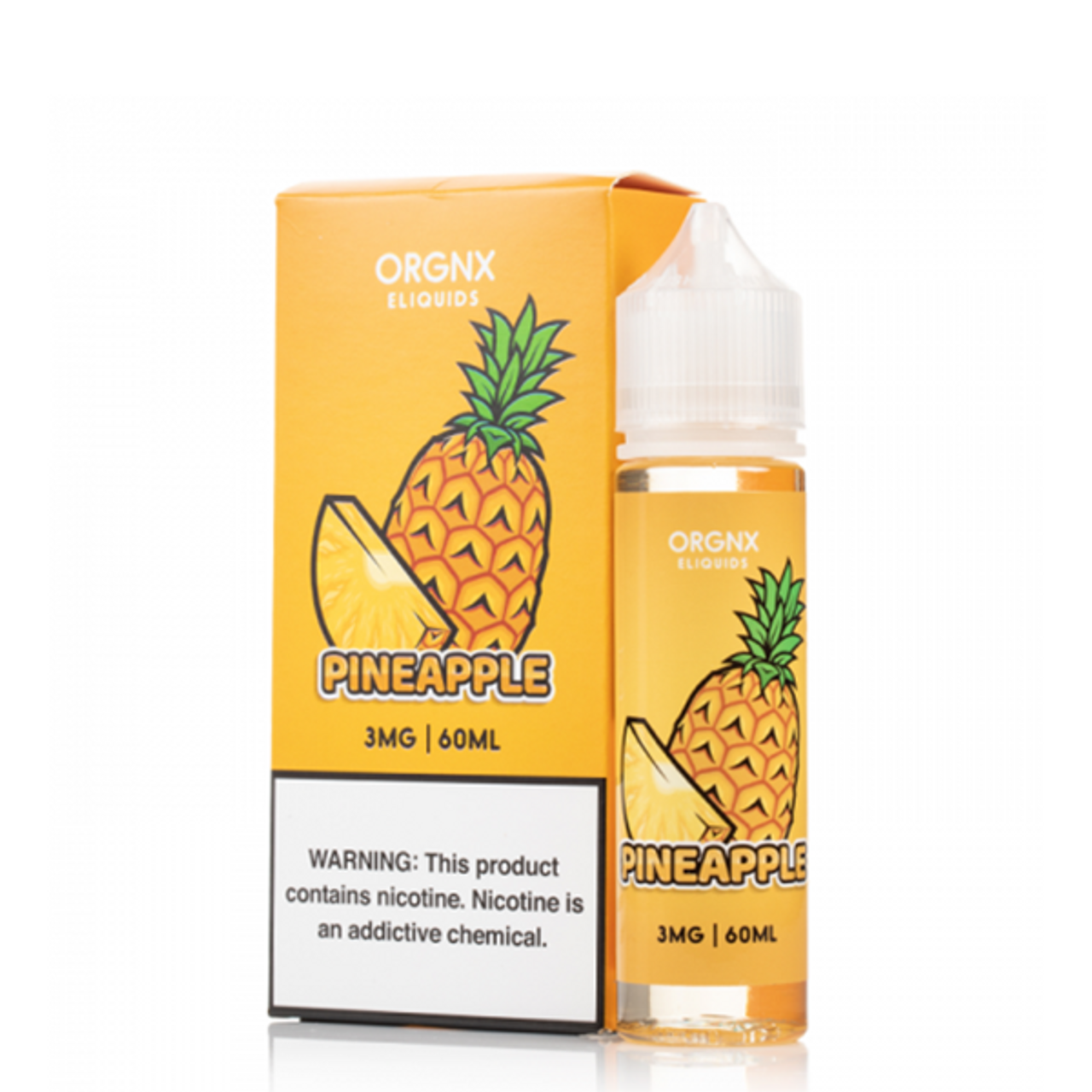 ORGNX Series E-Liquid | 60mL (Freebase) Pineapple With Packaging