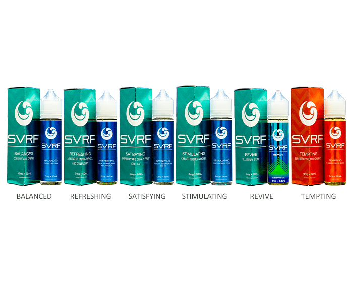 SVRF Series E-Liquid 60mL (Freebase) Group Photo