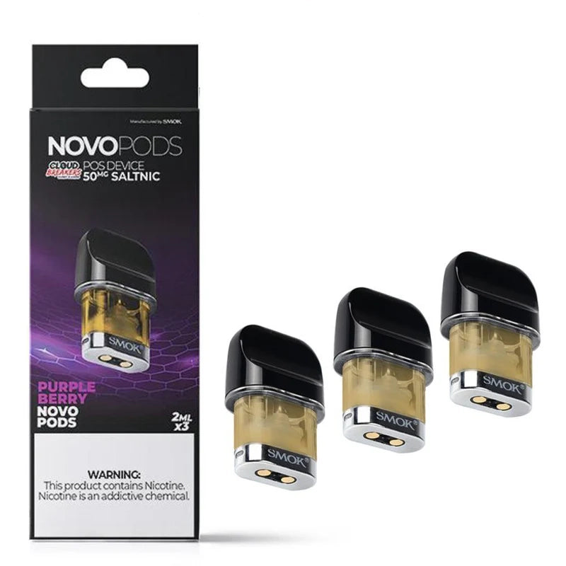 Smok Novo Pod POS Device Pre-filled 50MG Salt Nic | 3pcs | Purple Berry