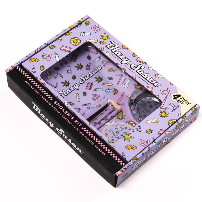 Smoker's Kit 4 Piece Set Purple Icons | Closed Box