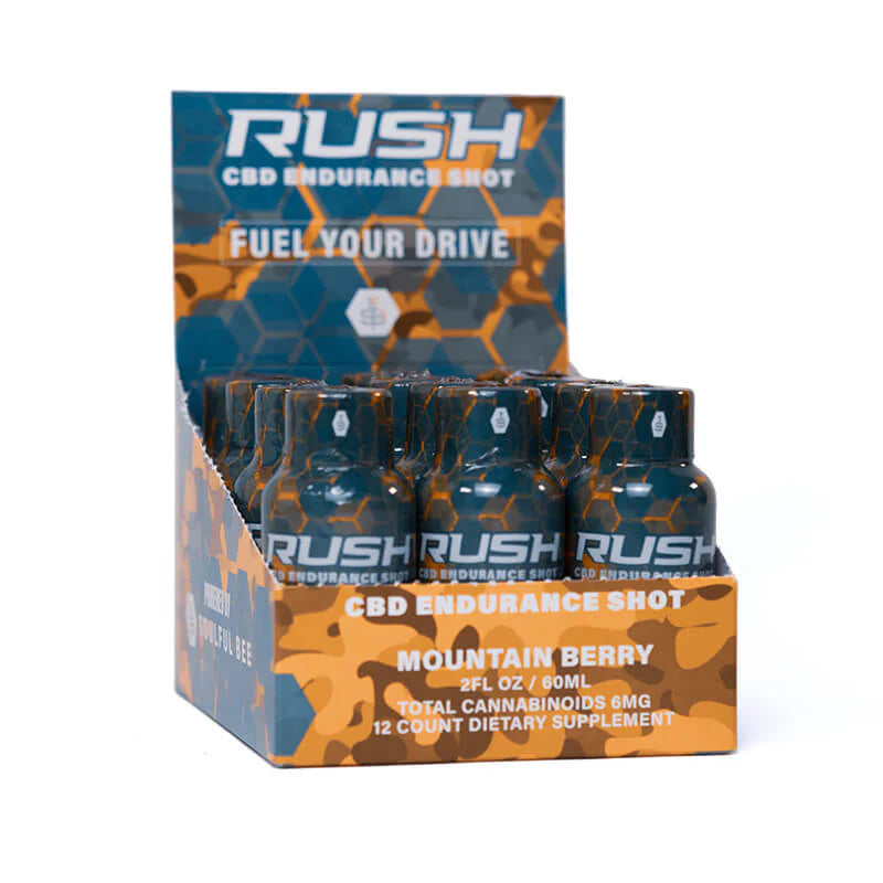Soulful Bee Rush Cbd Shot 12Ct Mountain Berry with Packaging