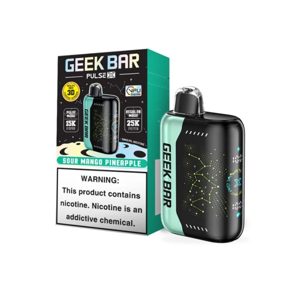 Geek Bar Pulse X Disposable 25000 Puffs 18mL 50mg | MOQ 10 | Sour Mango Pineapple with packaging