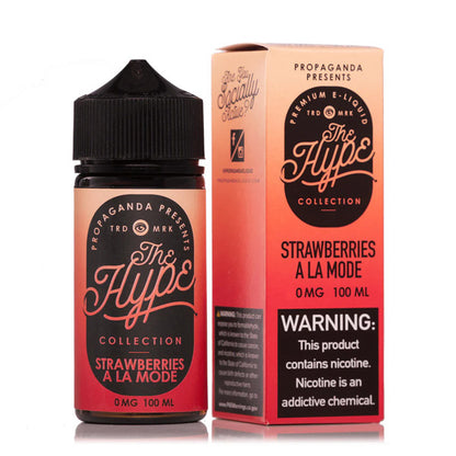 The Hype by Propaganda E-Liquid 100mL (Freebase) | Strawberries A LA Mode with packaging