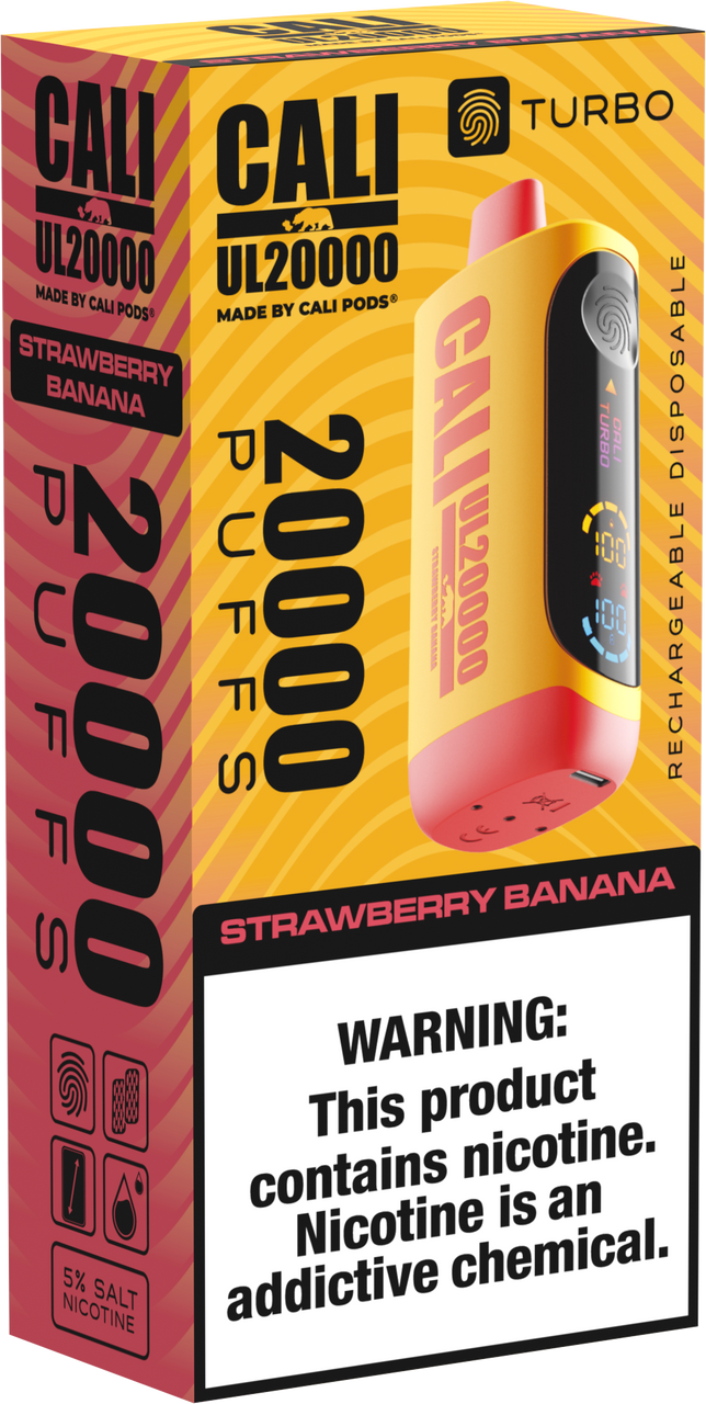 Cali Pod UL20000 6ct Strawberry Banana Packaging