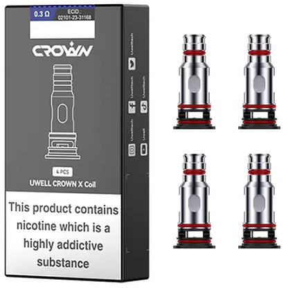 Uwell Crown X Coil 4pcs 0.3ohm with Packaging