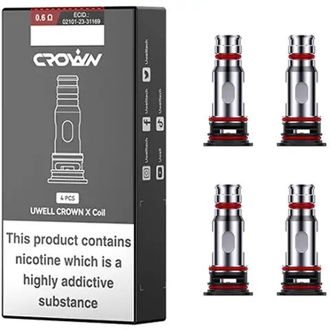 Uwell Crown X Coil 4pcs 0.6ohm with Packaging