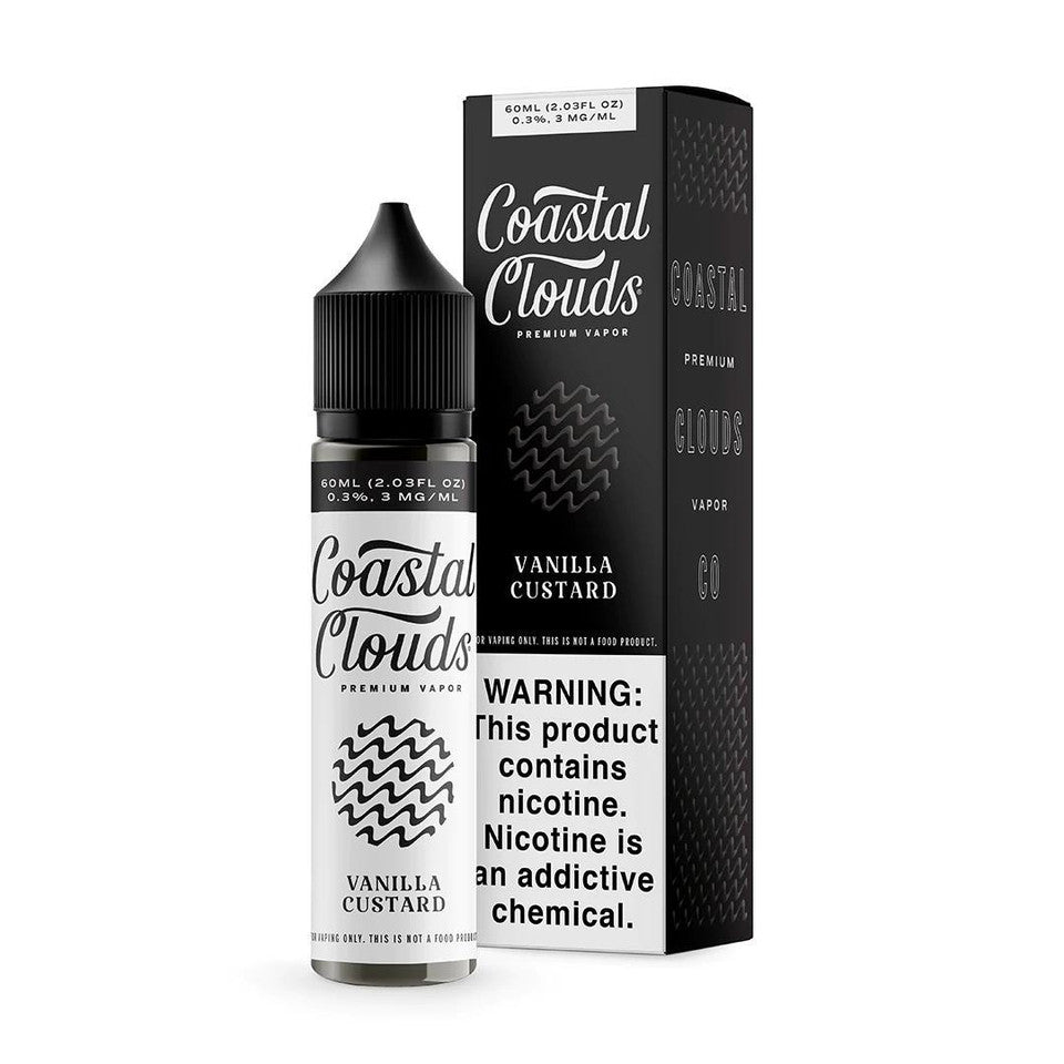 Coastal Clouds E-Liquid | 60mL | Vanilla Custard with packaging