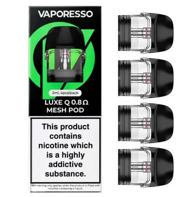 Vaporesso Luxe Q Pod (4-Pack) | 0.8ohms Mesh Pod with Packaging