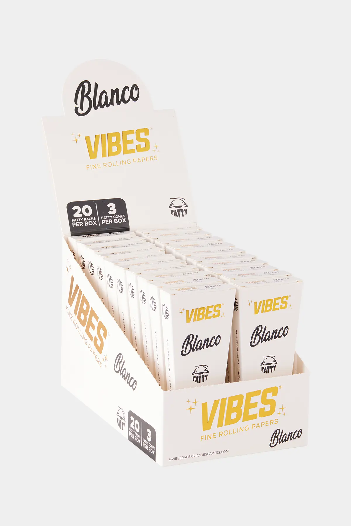 Vibes Fine Rolling Papers Fatty Cones 3/20Ct Blanco