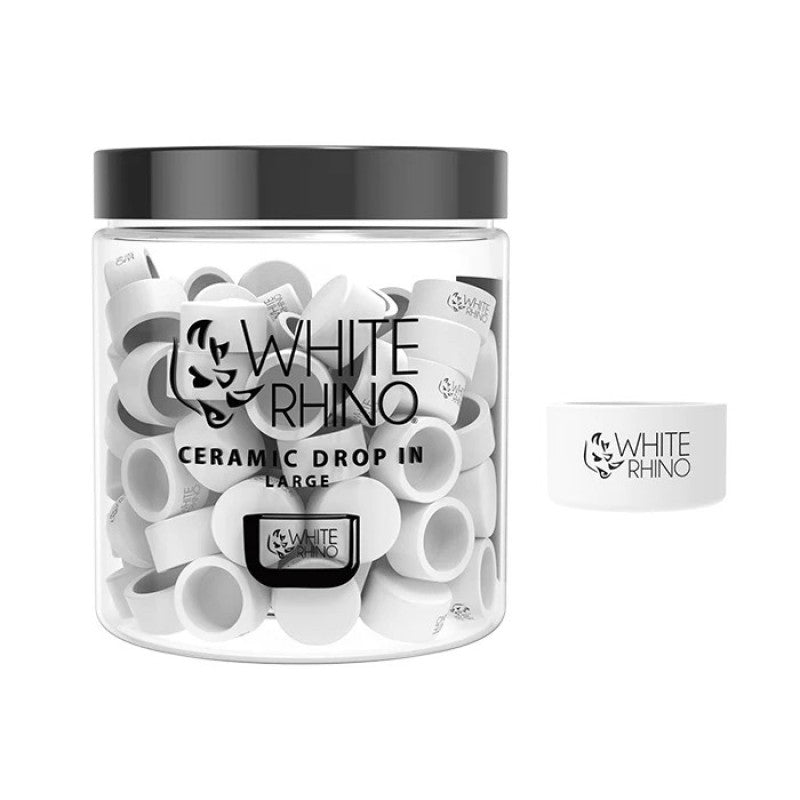 White Rhino Quartz Drop In 50ct Ceramic Large with container