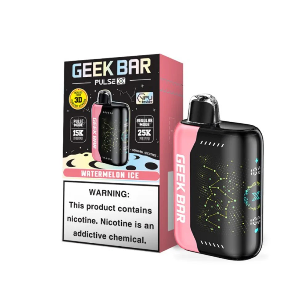 Geek Bar Pulse X Disposable 25000 Puffs 18mL 50mg | MOQ 10 | Watermelon Ice with packaging