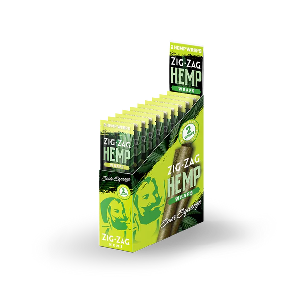 Zig-zag Hemp Wraps 25ct Sour Squeeze with packaging