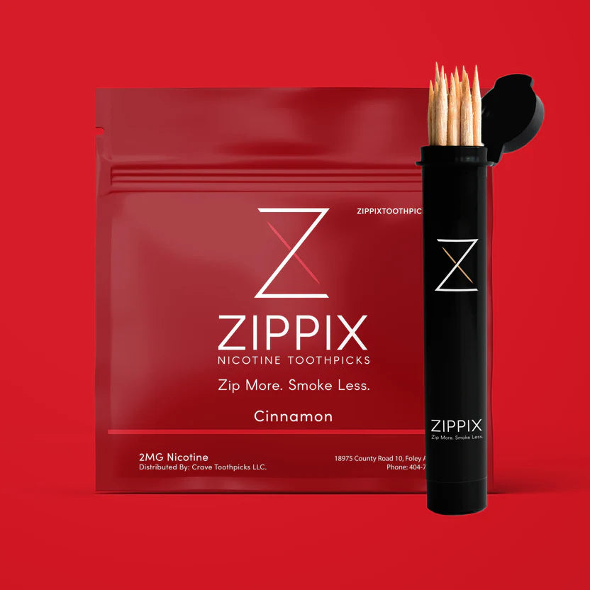 Zippix Toothpicks Cinnamon with packaging