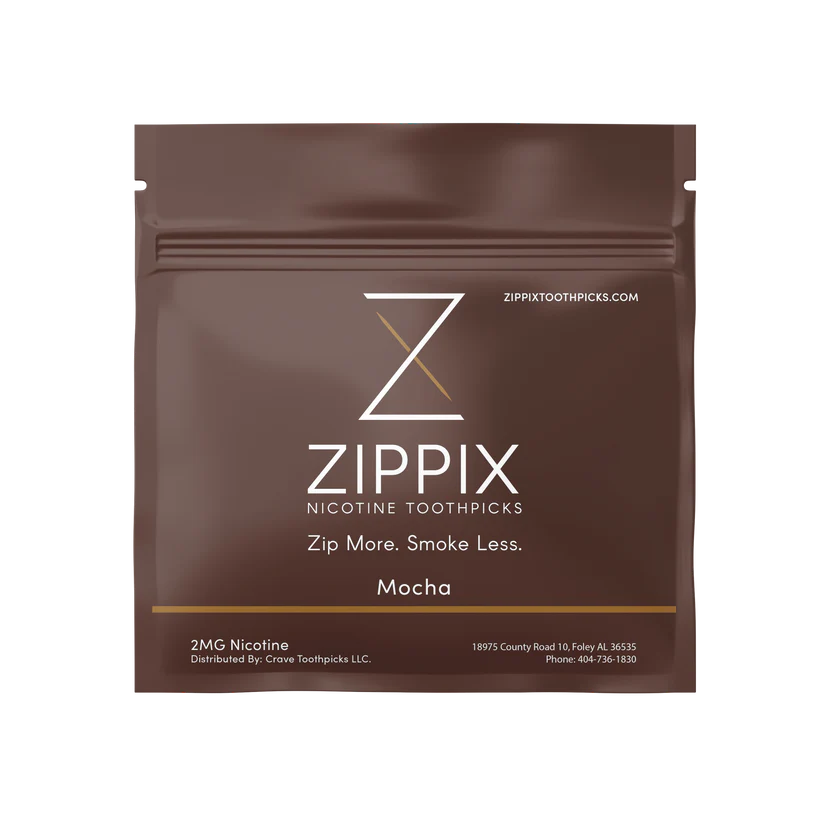 Zippix Toothpicks Mocha with packaging