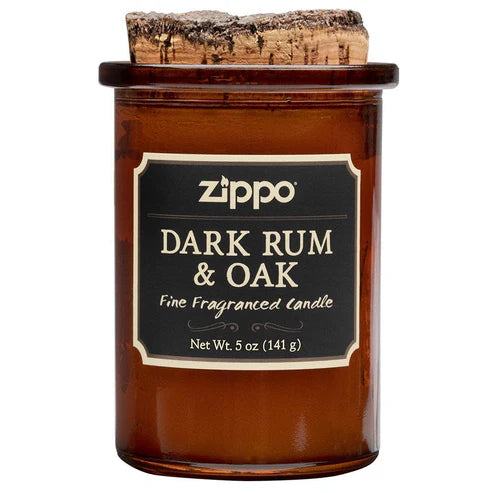 Zippo Spirit Candle Dark Rum and Oak with glass bottle