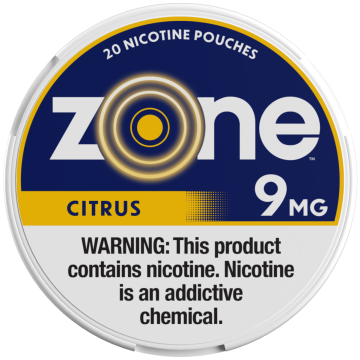 Zone Nicotine Pouches 5ct 1.55oz
Citrus 9mg