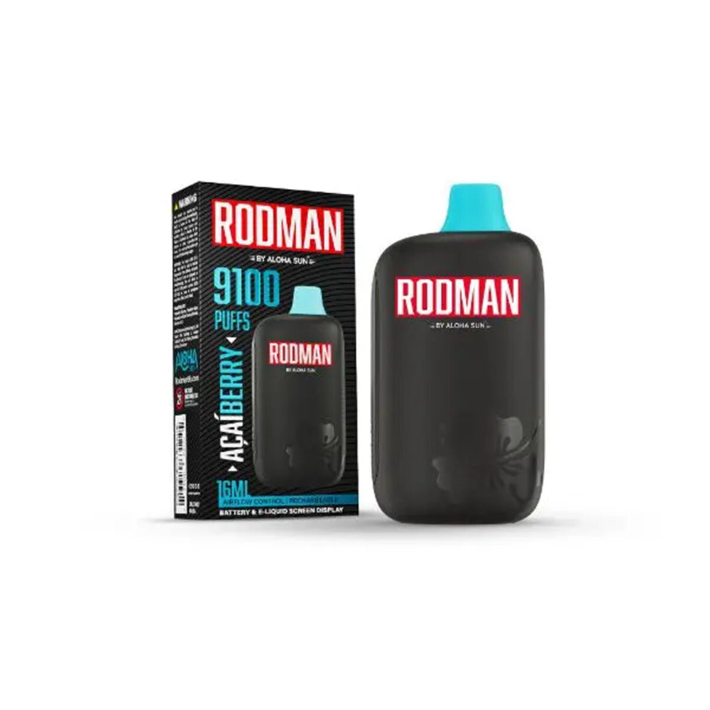 Aloha Sun Rodman Disposable 9100 Puffs 16mL 50mg | MOQ 10 | Acai Berry with Packaging