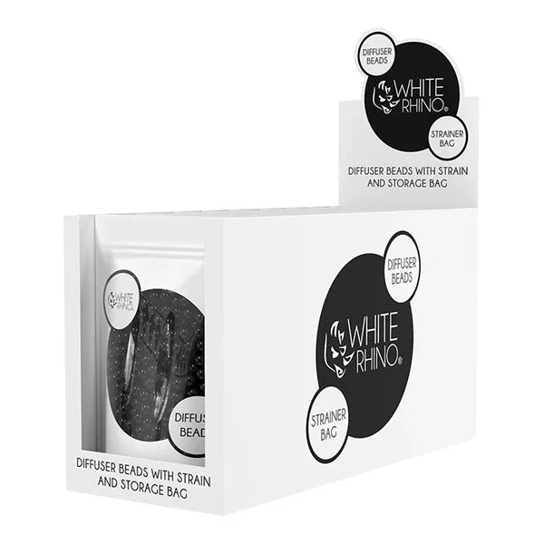 WHITE RHINO DIFFUSER BEADS WITH STRAINER BAG 10PK - BLACK