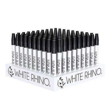 WHITE RHINO WHITE CERAMIC DAB STRAW WITH SILICONE CAP 100PK