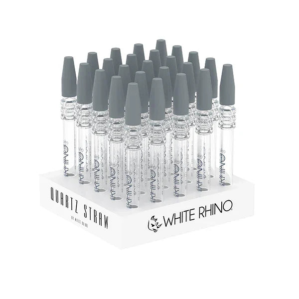 WHITE RHINO QUARTZ V2 STRAW WITH SILICONE CAP 25CT NS2002