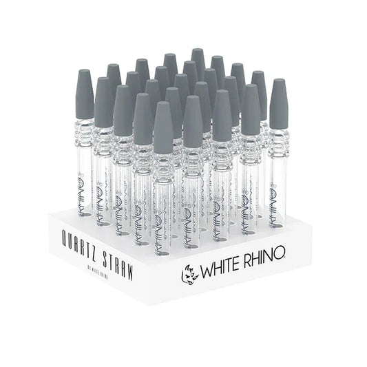 WHITE RHINO QUARTZ V2 STRAW WITH SILICONE CAP 25CT NS2002