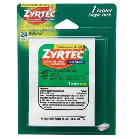 ZYRTEC SINGLE PACK BLISTER