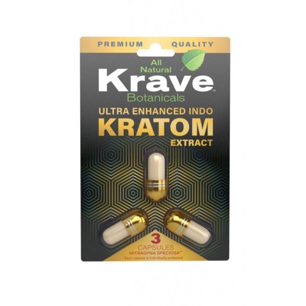 KRAVE BOTANICALS ULTRA ENHANCED INDO KRATOM EXTRACT 3 CAPSULES