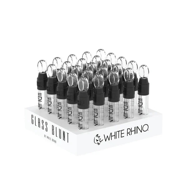 WHITE RHINO GLASS BLUNT SLIDER 25CT CH2001