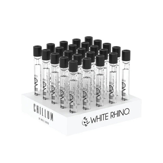 WHITE RHINO CHILLUM WITH SILICONE CAP 25CT CH1001