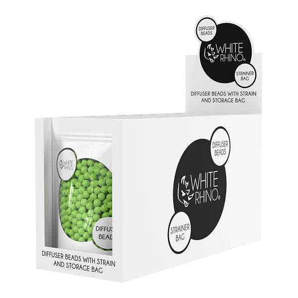 WHITE RHINO DIFFUSER BEADS WITH STRAINER BAG 10PK - GREEN
