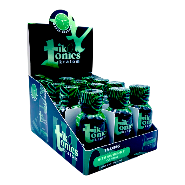 TIK TONICS 15 ML 12CT KRATOM SHOT-STRAWBERRY GUAVA