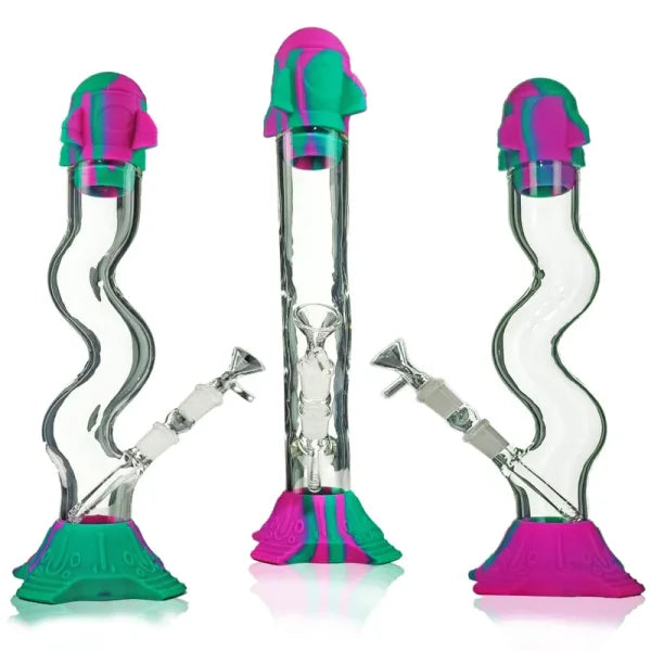 S SHAPE ROCKET SILICONE WATER PIPE