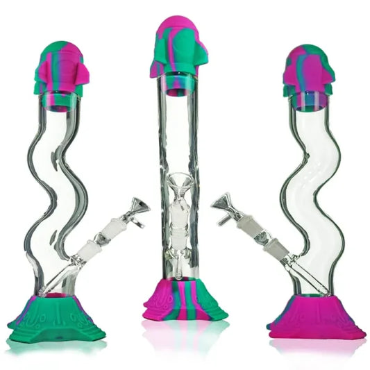 S SHAPE ROCKET SILICONE WATER PIPE