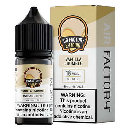 Air Factory Salt Series E-Liquid 30mL (Salt Nic) | Vanilla Crumble with Packaging