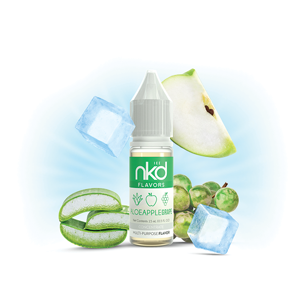 NKD Flavor Concentrate 15mL Aloe Apple Grape Ice bottle