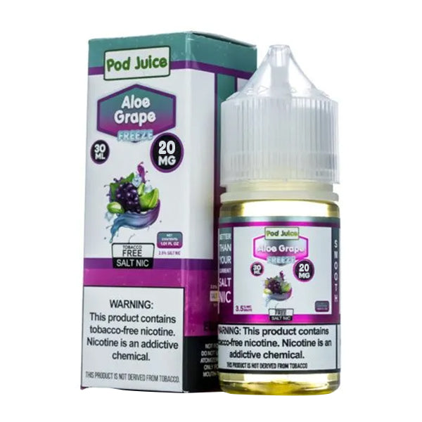 Pod Juice Salt Series E-Liquid 30mL Aloe Grape Freeze with packaging