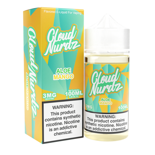 Cloud Nurdz Series E-Liquid 100mL Aloe Mango with packaging