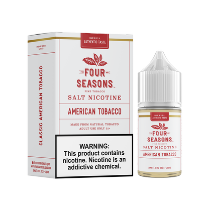 Four Seasons Salt Series E-Liquid | 30mL (Salt Nic) American Tobacco with Packaging