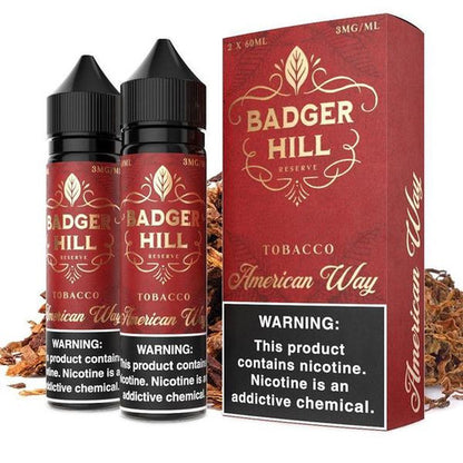 Badger Hill Reserve Series E-Liquid x2-60mL | American Way with packaging
