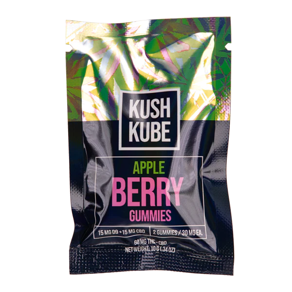 Kush Kube 2 Gummies | Apple Berry with Packaging