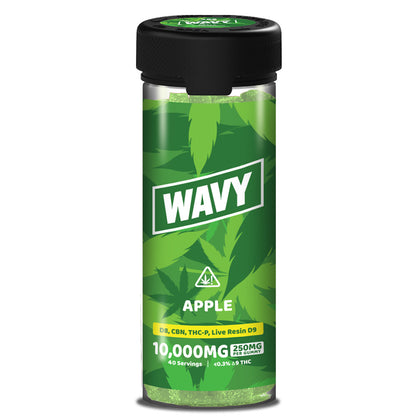 Wavy Gummies D8 + CBN + THCP + LR D9 Gummies (10000mg 40ct Jar) | Apple