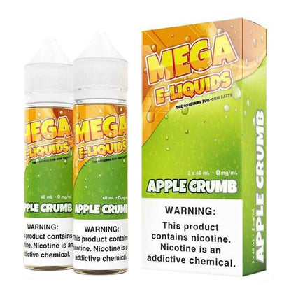 Mega E-Liquids Series x2-60mL | 0mg Apple Crumb with packaging