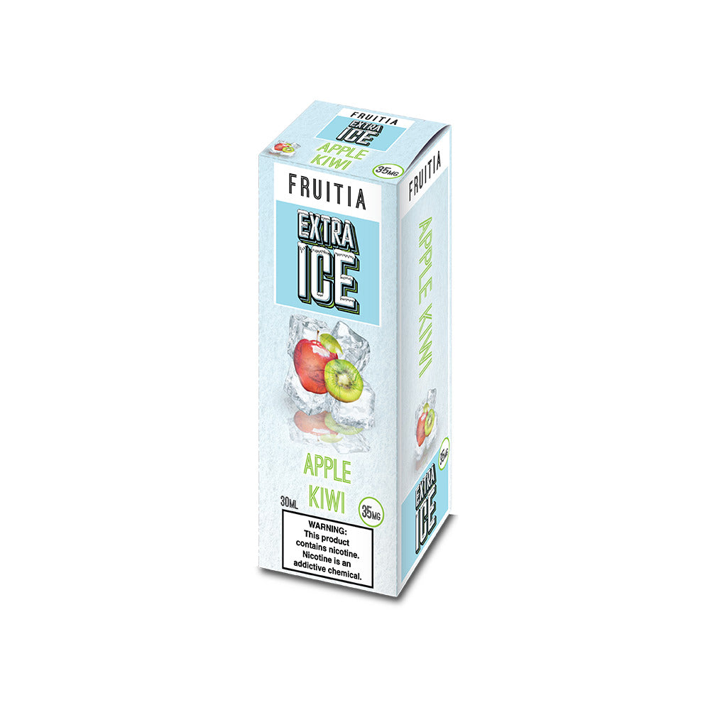 Fruitia Extra Ice Salt Series E-Liquid 30mL (Salt Nic) | 35mg Apple Kiwi with packaging