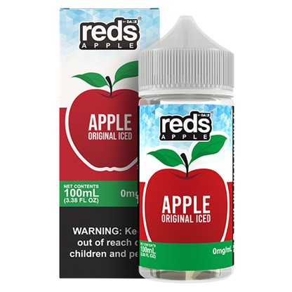 7Daze Reds E-Liquid 100mL (Freebase) | Apple Iced with Packaging