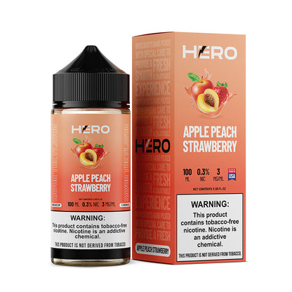Hero E-Liquid 100mL (Freebase) | Apple Peach Strawberry with Packaging