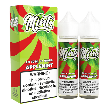 Mints Series E-Liquid x2-60mL | 0mg Applemint with packaging